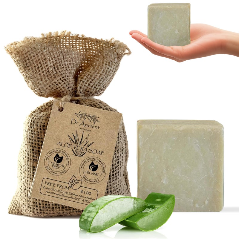 Dr.Ancient Aloe Vera Soap Bar, Organic Soap Bars Handcrafted the Traditional Way, Natural Chemical-Free, Vegan, Used for Face Wash, Body Wash, Hand Cleansing and Skin Care - Image 1